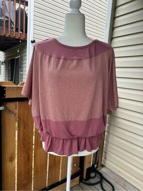 Ces Femme Batwing Mauve Striped Top